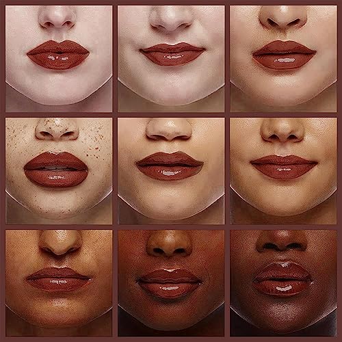 GECOMO Hydrating Lip Glow Oil, Moisturizing Lip Glow Oil, Nourishing Glossy Transparent Lip Oil, Plumping Lip Oil, Lip Balm, Non-sticky Tinted Toot Lip Balm for Lip Care (BROWN) 0.2 OZ