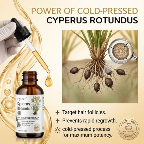 Flyleaf 2oz Pure Cyperus Rotundus Oil for Hair Removal & Growth Inhibition