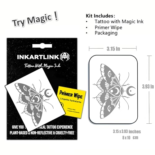 Gothic Moth Temporary Tattoo - Waterproof & Long-Lasting