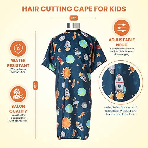 Kids Hair Cutting Cape - Outer Space Print | Water-Resistant