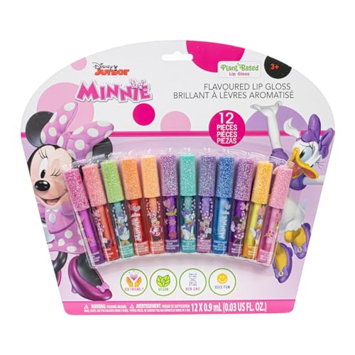 Minnie Mouse Plant Based Lip Gloss Set - 12 Pack Girls Makeup