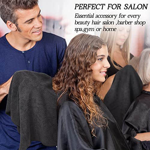 40 Pack Bleach Proof Microfiber Hair Towels 16x29 Black