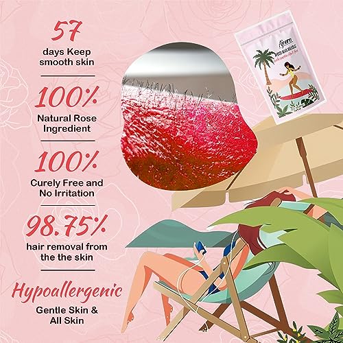 Ajoura 2 lb Rose Hard Wax Beads + 1 lb Rose Hard Wax Beads for Hair Removal, All-purpose Wax Beans for Sensitive Skin, Large Area Coarse Hair Removal, Refill Bag for Brazilian Bikini, Face