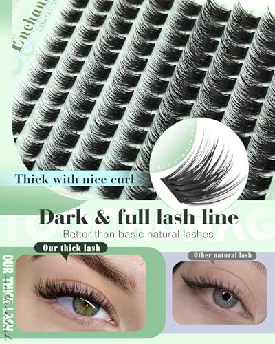 TOOCHUNAG Short Enchantress Eyelash Clusters 8-12mm Wispy Natural C Curl DIY Lashes