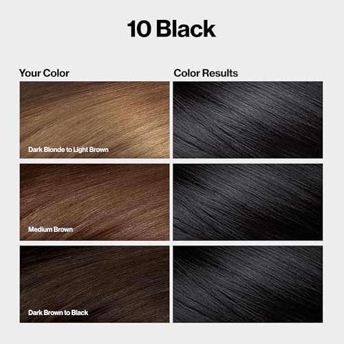 Revlon ColorSilk Black Hair Dye with Bond Repair, Ammonia Free, Pack of 3