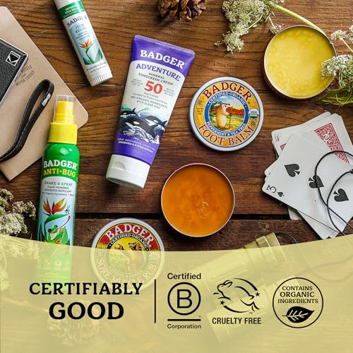Badger Organic Foot Balm for Dry Cracked Heels, .75 oz