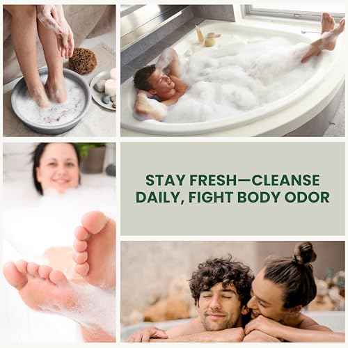Pure Tea Tree Oil Foot & Body Soap Wash with Peppermint, Deep Cleansing & Soothing, Antibacterial Antifungal Support for Itchy Skin, Ringworm, Athlete¡¯s Foot, Scabies & Demodex, 8 fl Oz