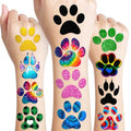 96 Pcs Cat Dog Paw Print Temporary Tattoos for Kids