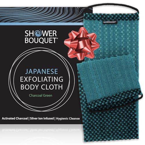 Charcoal Silver Ion Exfoliating Washcloth with Handles