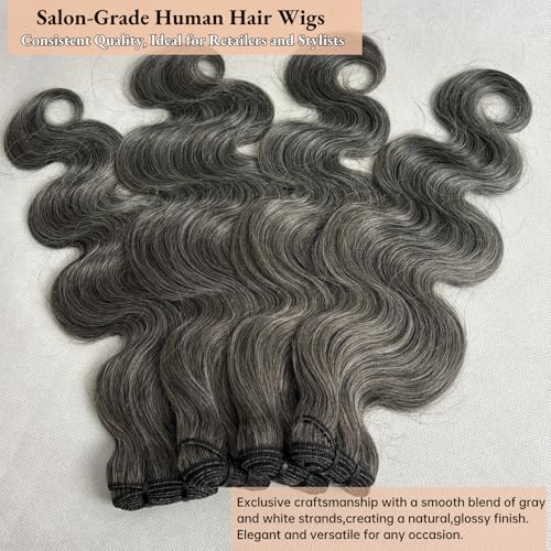12 Inch Salt and Pepper Wavy Curly Human Hair Bundle - SIYUSI