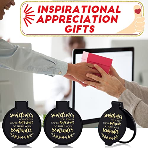 Weysat 48 Pcs Inspirational Small Compact Mirrors Bulk Gifts, You're Awesome Gifts for Women Employee Coworker Friends, Bulk Pocket Makeup Mirror for Purse for Galentines Valentines Party Favors
