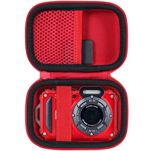 Aenllosi Hard Travel Case Compatible With Kodak PIXPRO WPZ2 Rugged Waterproof Digital Camera,Protective Case for Kodak Waterproof Video Camera(Red,Case Only)