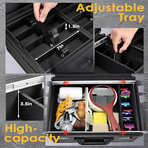 Professional Barber Case with Sliding Trays for Clippers & Tools