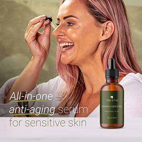 Tree To Tub Hydrating Face Moisturize and Face Serum for Face & Wrinkles - Water-Based Hyaluronic Acid, Vitamin C & E, Organic Aloe, Green Tea, Natural Ginseng and Hydrating Facial Serum for Dry & Sen