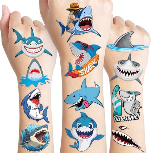 120 PCS Shark Temporary Tattoos for Kids | Pre-Cut