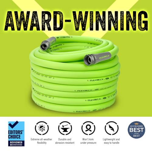 Flexzilla Garden Hose 5/8 in. x 100 ft., Heavy Duty, Lightweight, Drinking Water Safe, Zilla - HFZG5100YW-E, Green