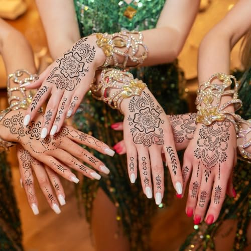 18 Sheets Henna Tattoo Stencils Kit for Hands