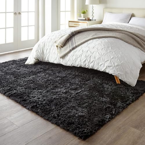 Ophanie 5x8 Black Rugs for Living Room, Fluffy Furry Shaggy Fuzzy Area Rug, Carpets for Bedroom Shag Plush Soft Large, Kids Home Decor Aesthetic