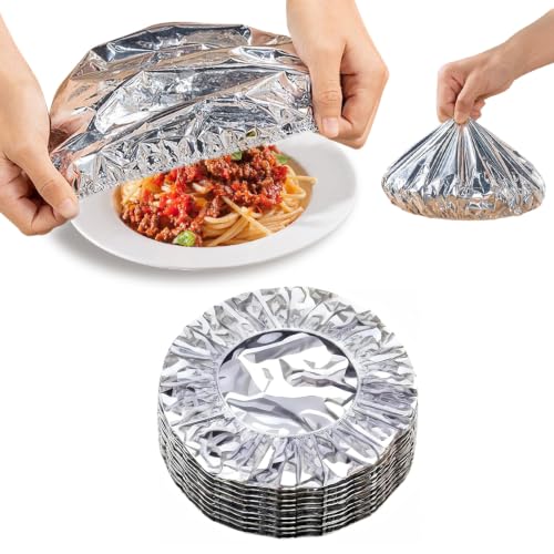 Reusable Aluminum Foil Food Covers - Heat-Resistant with Elastic Edge