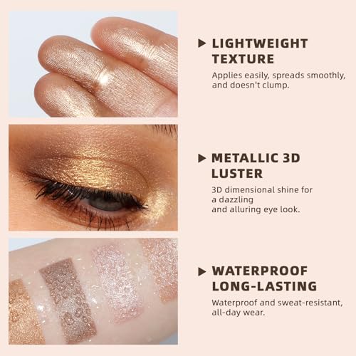 Noerrors Metallic Shimmer Eyeshadow Palette - Liquid Gold Foil