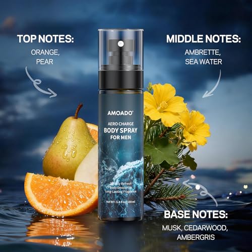 Men's Body Spray Set – 3 Scents, 3.4 fl oz Each