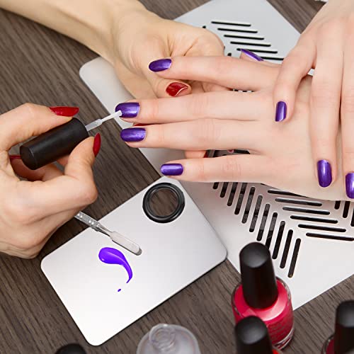 2 in 1 Rectangular Makeup Mixing Palette Set with Spatula - Portable Stainless Steel Cosmetics Tool