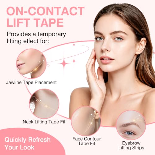 Face Lift Tape Invisible - 59Pcs with 8 Adjustable Bands