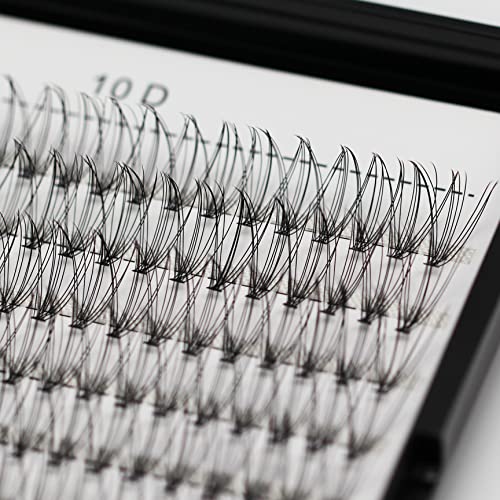Bodermincer Large Tray D Curl 12 Rows 240 Bundles 10D Cluster Eyelash Extension Natural Russian Volume Faux Cils Eyelashes Individual Cluster False Lashes Makeup 6-20mm to Choose (8mm)
