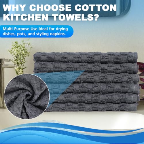 100% Cotton Washcloths 12x12 Inch 6 Pack Grey