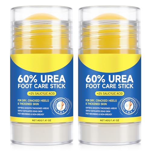 2-Pack 60% Urea Foot Care Stick with 2% Salicylic Acid for Cracked Heels