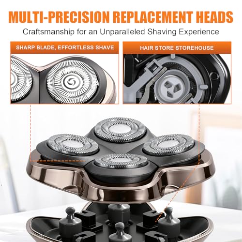 Replacement Blade Shaver PRO 2 Head for Electric Shaver Compatible with Skull Pitbull, Butterfly Kiss PRO & Palm Shavers with 3 Cleaning Brush (3Pack)