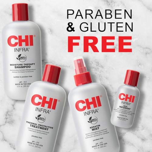 CHI Infra Hair Strengthening Kit, 4-Piece Set, Shampoo, Treatment, Keratin Mist & Silk Infusion