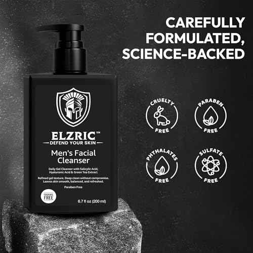 Men¡¯s Facial Cleanser ? Deep Cleansing & Hydrating Face Wash for Oily, Dry & Sensitive Skin ? Exfoliating Daily Cleanser with Salicylic Acid, Green Tea & Amino Acids ? 6.7 oz