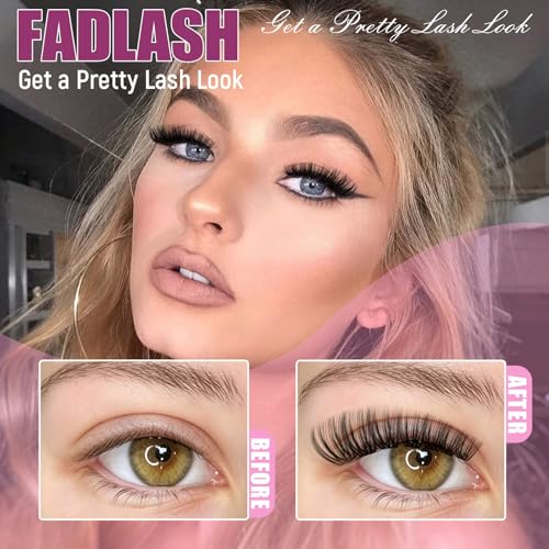 FADLASH DIY Lash Clusters - 280PCS D Curl Wispy Extensions 8-16mm