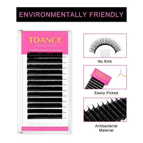 TDANCE 0.05-D / 10-17mm Matte Black Eyelash Extensions for Volume & Classic Lash Sets