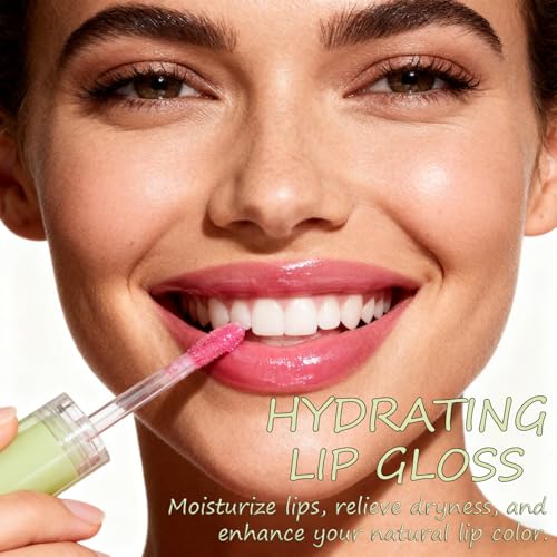 8 Pack Hydrating Glow Lip Oil Makeup Set for Women, Moisturizing Lip Gloss with Glow Finish, Long Lasting Nourishing Lip Care Fat Oil Lip Drip, Sweet Candy Scent (8 COLORS)