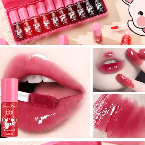 Eakroo 10 Colors Lip Tint Stain Set - Long Lasting Waterproof