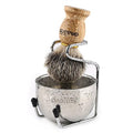 Anbbas Badger Hair Shaving Brush with Wooden Handle Stainless Steel Shaving Stand and Shaving Soap Bowl for Men Wet Shave