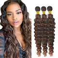 Deep Wave Brazilian Virgin Hair Bundles P4/30 Highlight Brown 330g