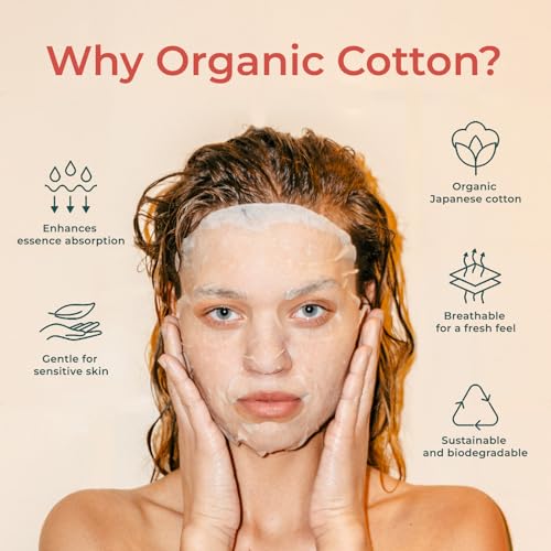 INNA Organic Sheet Mask Set, Anti-Aging & Hydrating, EWG & COSMOS Certified (Pack of 5) | First Pick Discovery Set | Luxury Clean Beauty