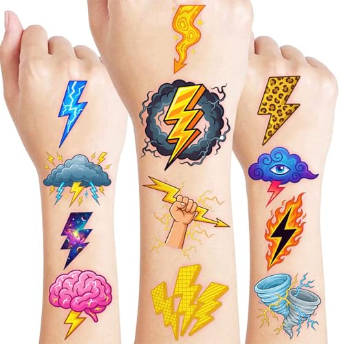 96 PCS Electric Bolt Temporary Tattoos for Kids