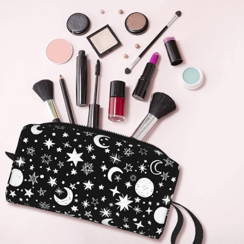 Star Moon Makeup Bag Organizer - Portable Cosmetic Travel Pouch