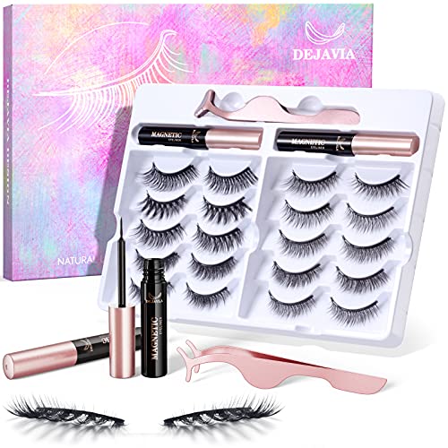 DEJAVIA Magnetic Lashes 10 Pairs with Eyeliner Kit