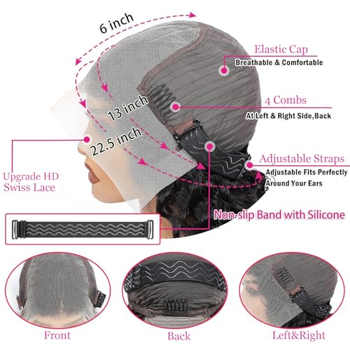 KVFCT 13x6 HD Lace Front Wig Deep Wave Human Hair 30"