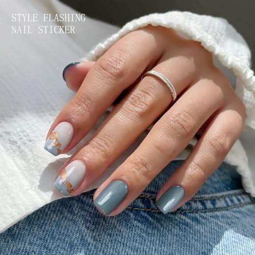JMEOWIO Semi Cured Gel Nail Strips - 20 Polish Wraps for Easy DIY Art