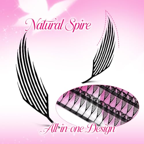 Premade Anime Spire Lashes 13MM D-Curl Feather Wispy Black Extensions