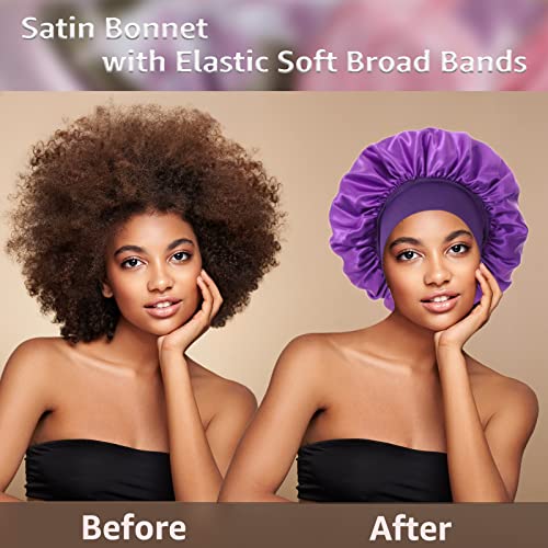 3 Pack Satin Sleep Bonnet for Curly Hair & Braids
