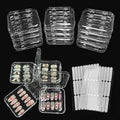 12pcs Clear Acrylic Press On Nail Storage Box Set with Adhesive