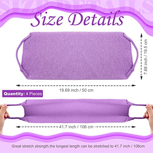 Moukeren Back Scrubber with Handles 4 Pack – Exfoliating Washcloth