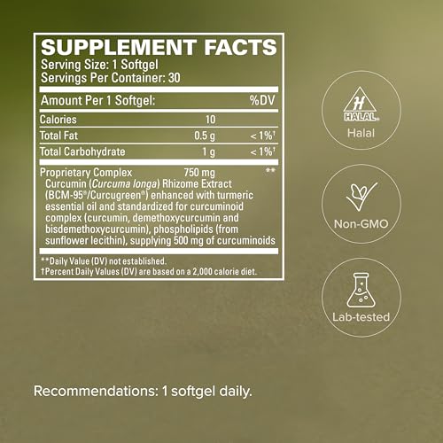 CuraMed 750 mg Curcumin Supplement - Brain, Heart & Liver Support - 30 Softgels